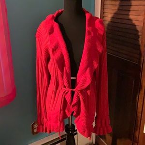 Red Cardigan Sweater